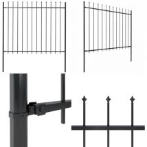 Vidaxl - Clôture de jardin avec dessus en lance Acier 1,8 m Noir - Clôture De Jardin - Clôture Métallique - Clôture En Acier - Clôture Décorative