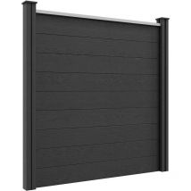 Outsunny - Clôture de jardin brise vue occultant modulable wpc bois composite alu gris
