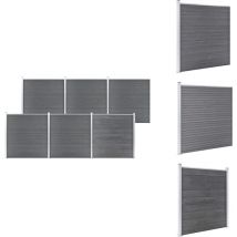 Clôture de jardin wpc 1045x186 cm Gris - Clôture De Jardin - Clôture Résidentielle - Clôture wpc - Clôture Composite - Panneau De Clôture