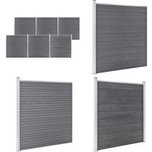 Clôture de jardin wpc 1045x186 cm Gris - Clôture De Jardin - Clôture Résidentielle - Clôture wpc - Clôture Composite - Panneau De Clôture - Home &