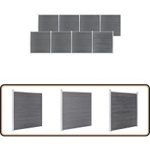 Clôture de jardin wpc 1391x186 cm Gris - Clôture De Jardin - Clôture wpc - Clôture Grise - Clôture Design - Clôture Moderne