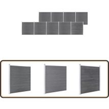 Clôture de jardin wpc 1564x186 cm Gris - Clôture De Jardin - Clôture Résidentielle - Clôture wpc - Clôture Composite - Clôture Grise