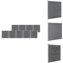 Clôture de jardin wpc 1564x186 cm Gris - Clôture De Jardin - Clôture Résidentielle - Clôture wpc - Clôture Composite - Clôture Grise