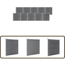 Clôture de jardin wpc 1737x186 cm Gris - Clôture De Jardin - Clôture Résidentielle - Clôture wpc - Clôture Composite - Clôture Grise
