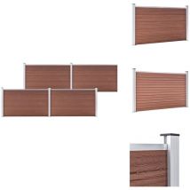 Clôture de jardin wpc 699x106 cm Marron - Clôture De Jardin - Clôture wpc - Clôture Composite - Clôture Marrone - Barrière De Jardin