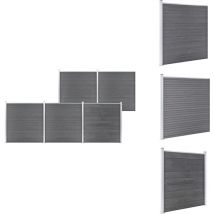 Clôture de jardin wpc 872x186 cm Gris - Clôture De Jardin - Clôture Résidentielle - Clôture wpc - Clôture Composite - Clôture Grise