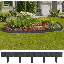 Decdeal - Clôture de jardin/pelouse Plastique Aspect de pierre 41 pcs 10m