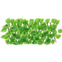 Lifcausal - Clôture de simulation Clôture télescopique Fausses fleurs Feuilles vertes Clôture de jardin extérieure Garde-corps Feuilles décoratives