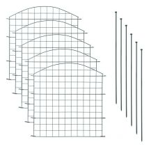 Clôture d'étang de jardin 11 pcs 5 éléments de clôture grillagée anthracite arcade supérieure