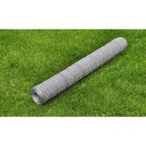 Decdeal - Clôture en treillis Acier galvanisé Hexagonal 1x25 m Argenté