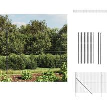 Clôture en treillis métallique anthracite 1,8x25 m - Clôture Métal - Clôture Jardin - Clôture Rigide - Clôture Anthracite - Clôture Sécurité