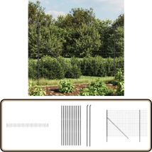 Clôture en treillis métallique anthracite 2,2x25 m - Clôture Métal - Clôture Jardin - Clôture Rigide - Clôture Anthracite - Clôture Sécurité