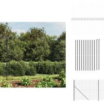Clôture en treillis métallique avec bride anthracite 1,4x25 m - Clôture En Treillis Métalliques - Clôture De Jardin - Clôture Rigide - Clôture Pour
