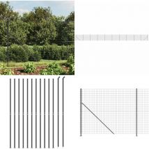Clôture en treillis métallique avec bride anthracite 1,4x25 m - Clôture En Treillis Métalliques - Clôture De Jardin - Clôture Rigide - Clôture Pour
