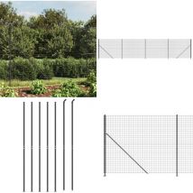 Clôture en treillis métallique avec bride anthracite 1,8x10 m - Clôture Métal - Clôture Jardin - Clôture Rigide - Clôture Anthracite - Clôture