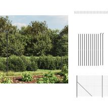 Clôture en treillis métallique avec bride anthracite 2x25 m - Clôture En Treillis Métalliques - Clôture De Jardin - Clôture Rigide - Clôture