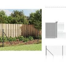 Clôture en treillis métallique et ancrage anthracite 0,8x25 m - Clôture Métal - Clôture Jardin - Clôture Rigide - Clôture Anthracite - Clôture