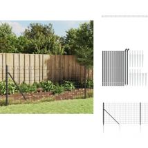 Clôture en treillis métallique et ancrage anthracite 0,8x25 m - Clôture Métal - Clôture Jardin - Clôture Rigide - Clôture Anthracite - Clôture