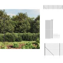 Clôture en treillis métallique et ancrage anthracite 1,4x10 m - Clôture Métal - Clôture Jardin - Clôture Rigide - Clôture Anthracite - Clôture