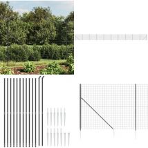 Clôture en treillis métallique et ancrage anthracite 1,4x25 m - Clôture Métal - Clôture Jardin - Clôture Rigide - Clôture Anthracite - Clôture