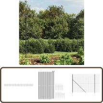 Clôture en treillis métallique et ancrage anthracite 1,8x25 m - Clôture Métal - Clôture Jardin - Clôture Rigide - Clôture Anthracite - Clôture