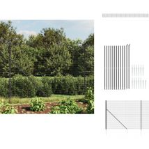 Clôture en treillis métallique et ancrage anthracite 1,8x25 m - Clôture Métal - Clôture Jardin - Clôture Rigide - Clôture Anthracite - Clôture