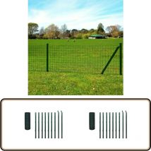 Clôture euro acier 10x1,2 m vert - Clôture En Acier - Clôture Pvc - Clôture Jardin - Clôture Poule - Clôture Verte