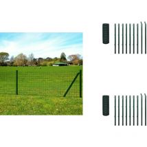 Clôture euro acier 10x1,5 m vert - Clôture En Acier - Clôture Pvc - Clôture Jardin - Clôture Poule - Clôture Chien