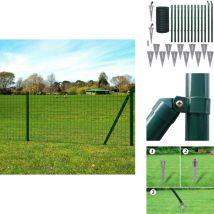 Clôture Euro Acier 25 x 0,8 m Vert - Clôture - Clôture Acier - Clôture Européenne - Clôture Jardin - Panneaux De Clôture