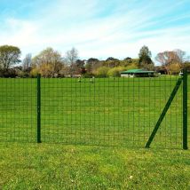 Decdeal - Clôture Euro Acier 25 x 1,7 m Vert