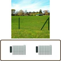 Clôture euro Acier 25x0,8 m Vert - Clôture En Acier - Clôture Pvc - Clôture Jardin - Clôture Poule - Clôture Chien