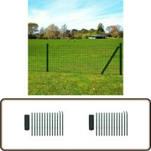 Clôture euro acier 25x1,5 m vert - Clôture En Acier - Clôture Pvc - Clôture Jardin - Clôture Poule - Clôture Chien