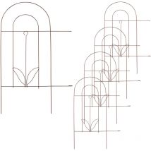 Clôture jardin en métal, 5 éléments avec ornements, h x l : 80x244,5 cm, éléments à planter, extérieur, bronze - Relaxdays