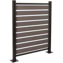 Mendler - Clôture pour poubelles en aluminium HWC-K57 - élément de base habillage pour poubelles - aspect bois extensible 130x110x6cm - g