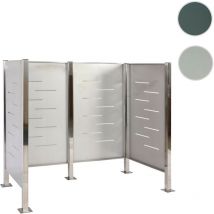 Clôture pour poubelles HWC-J55, habillage pour poubelles Rangement pour poubelles, 150x165x85cm métal anthracite