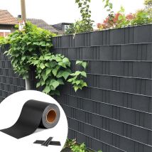 Clôture pvc Brise Vue Occultant Cloture en pvc Avec Clips de fixation brise vue Protection contre le vent(65mx19cm, Anthracite) Hengmei