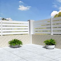 Intersun - Clôture ranch panneau ajouré 6 lames l 1911 x h 1090 mm (Blanc satiné RAL9010)