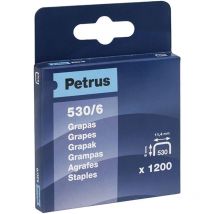 Boîte 1200 agrafes mod. 530/6mm 77513 petrus