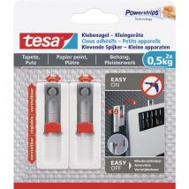 Clous adhésifs Tesa papier peint et plâtre - ajustement horiz./vert. - auto-adhésif - pour routeur wifi - adhérence de 0,5 KG/C