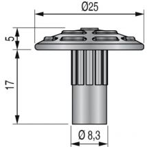 Dinac - Clou podotactile lou inox extérieur à sceller b 250
