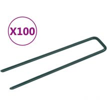 Design In - Clous pour gazon artificiel 100 pcs Forme de u Fer CFW34771