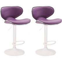 2er Set Barhocker Las Vegas Kunstleder lila weiß