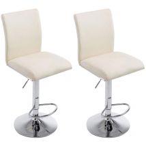 Stocks Tabouret 2 pcs en tabourets modernes en cuir écologique avec dossier pivotant différentes couleurs Couleur : Crème