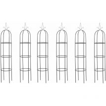 Clp - Rosensäule Romantika, Obelisk, Höhe 190 Cm, Ø 38cm Schwarz 6er Set