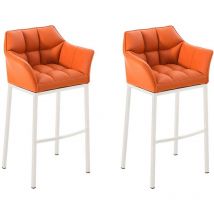 Set 2 sgabelli bar damaso in similpelle arancione weiß
