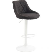 Tabouret de bar Lazio en tissu gris foncé, weiß