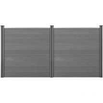 Helloshop26 - Clôture brise vue brise vent bois composite (wpc) 183 x 357 cm gris