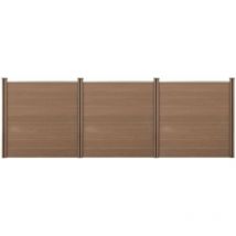 Clôture brise vue brise vent bois composite (wpc) brun 183 x 531 cm