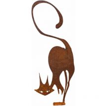 Clôture de chat en métal pour décoration de jardin de chat d'Halloween Décoration de jardin en métal pour extérieur et jardin Silhouette en acier