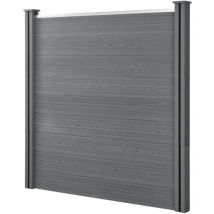 Clôture de jardin brise vue brise vent bois composite 187 cm gris